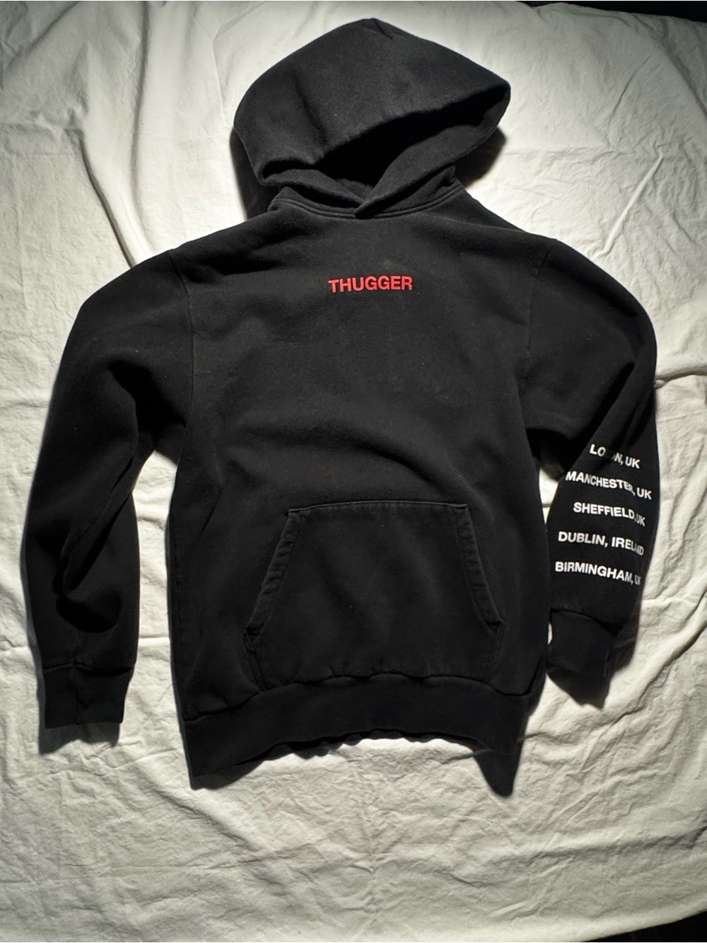 THUGGER Black Graphic Hoodie - H&M Young Thug Pullover Hoodie Men's Size Small
